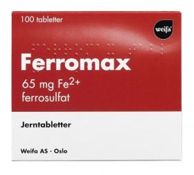 Ferromax 65 mg tabletter 100 stk