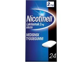 Nicotinell 2 mg tyggegummi lakris 24 stk