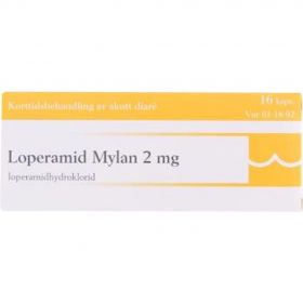 Loperamid Mylan 2 mg kapsler 16 stk
