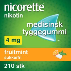 Nicorette 4 mg tyggegummi fruitmint 210 stk