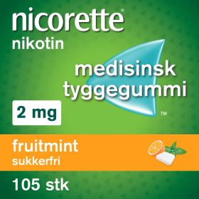Nicorette 2 mg tyggegummi fruitmint 105 stk
