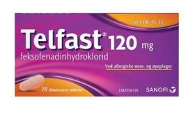 Telfast 120 mg tabletter 10 stk
