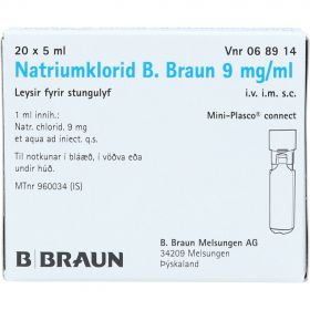 Natriumklorid 9mg/ml injeksjon 20 x 5