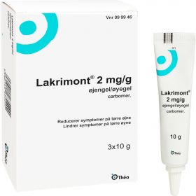 Lakrimont 2 mg/g øyegel 3x10 g