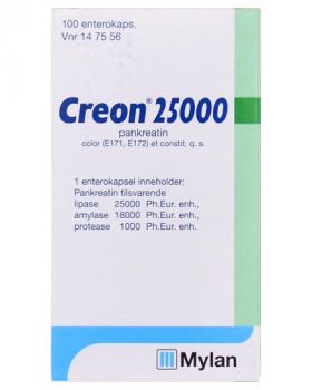 Creon 25000 Harde enterokapsler 100stk