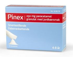 Pinex Granulat Jordbær 250mg 10stk