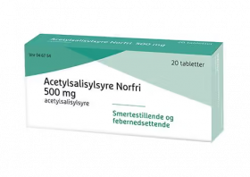 Acetylsalisylsyre Norfri 500 mg tabletter 20 stk