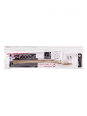 SWISSDENT Crystal Toothpaste & Toothbrush Gold Travel Kit 10 ml + 1 stk