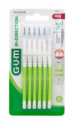 Gum Bi-Direction Green mellomromsbørste 0,7 mm 6 stk