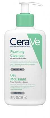 CeraVe Foaming cleanser 236ml er en skummende rens for normal til fet hud. Til både ansikt og kropp. 
