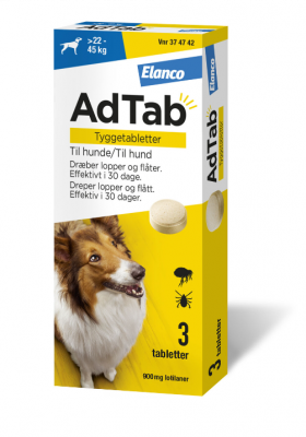 AdTab vet tyggetablett 900 mg til hund 3 stk