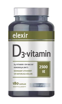 Elexir Pharma D3 Vitamin 2500 IE kapsler 180 stk