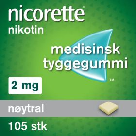 Nicorette 2 mg tyggegummi nøytral 105 stk