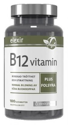 Elexir Pharma B-12 Vitamin Vegan sugetabletter 100 stk