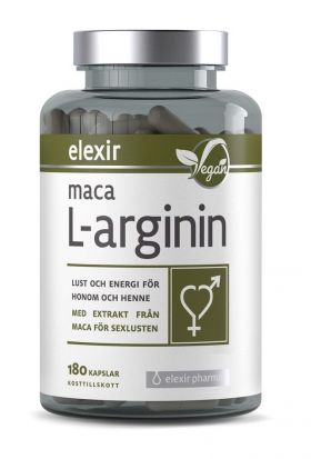 Elexir Pharma Maca L-arginin kapsler 180 stk