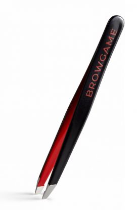 Browgame Signature Tweezer Slanted Black & Red Pinsett