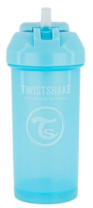 Twistshake Sugerørflaske 360 ml 6+m Blå