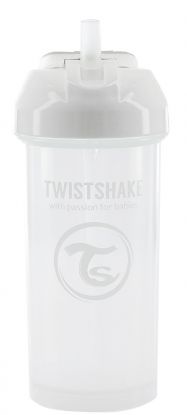 Twistshake Sugerørflaske 360 ml 6+m Hvit