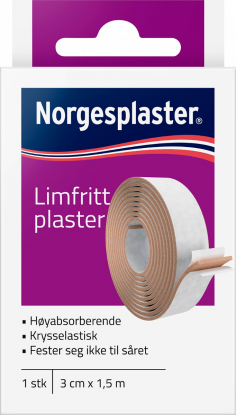 Norgesplaster Limfritt plaster 3 cm x 1,5 m