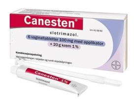 Canesten kombinasjonspakke 100 mg vaginaltablett 6 stk + 1% krem 20 g