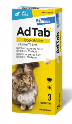 AdTab vet tyggetablett 48 mg til katt 3 stk