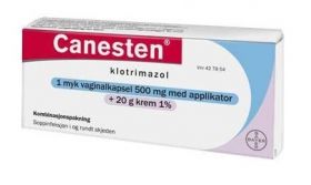 Canesten kombinasjonspakke 500 mg vaginalkapsel 1 stk + 1% krem 20 g