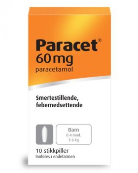 Paracet 60 mg stikkpiller 10 stk