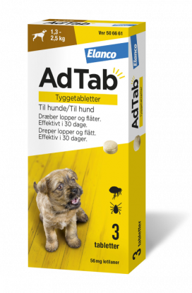 AdTab vet tyggetablett  56 mg til hund 3 stk