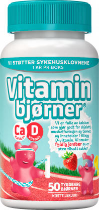 Vitaminbjørner Kalsium og D-vitamin jordbærsmak 50 stk