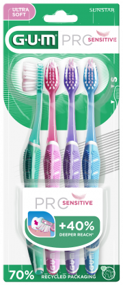 Gum Pro sensitiv tannbørster 4 stk