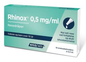 Rhinox 0,50 mg/ml nesedråper 20x0,3 ml