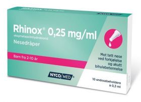 Rhinox 0,25mg/ml Nesedråper 20x0,3ml