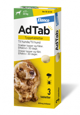 AdTab vet tyggetablett 450 mg til hund 3 stk