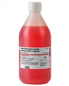Klorhexidinsprit 5 mg/ml liniment farget 1000 ml