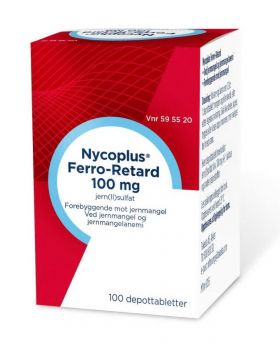 Nycoplus Ferro-Retard 100 mg depottabletter 100 stk