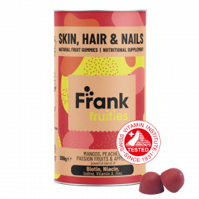 Frank Fruities Skin, Hair & Nails fruktgummi mango- og ferskensmak 200 mg