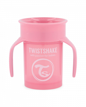 Twistshake 360 Cup 6+ mnd rosa 230 ml