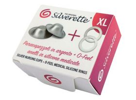 Silverette brystvortebeskytter og O-Feel silikonringer str XL 2 stk