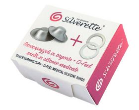 Silverette brystvortebeskytter og O-Feel silikonringer str regular 2 stk
