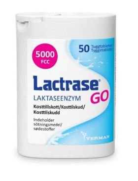 Lactrase GO laktaseenzymer tyggetabletter 50 stk