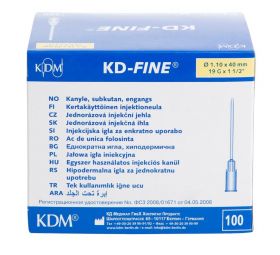 KDM KD-fine 40 mm 19x11/2 kanyler til injeksjon 100 stk