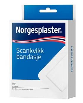 Norgesplaster Scankvikk bandasje 5x9,7 cm hvit 5 stk
