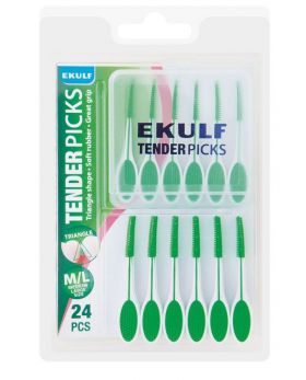 Ekulf Tenderpicks tannstikke grønn str M/L 24 stk