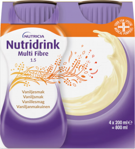 Nutricia Nutridrink Multi Fibre Vanilje 4x200ml