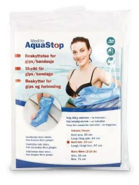 Medlite Aquastop dusjbeskyttelse ben til voksen kort 1 stk
