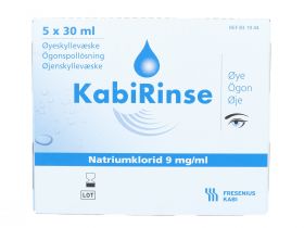 KabiRinse natriumklorid 9 mg/ml øyeskyllevæske 5x30 ml