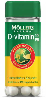 Möller's Pharma D-vitamin 10 µg tyggetabletter 120 stk