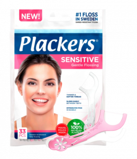 Plackers Sensitive tanntrådbøyle med tannstikke 33stk