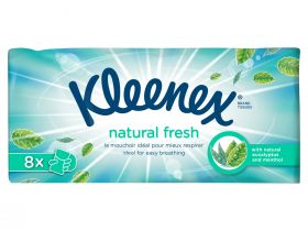 Kleenex natural fresh menthol lommetørkle 9 ark 8 stk