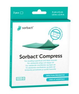 Sorbact Compress 4x6 cm 3 stk